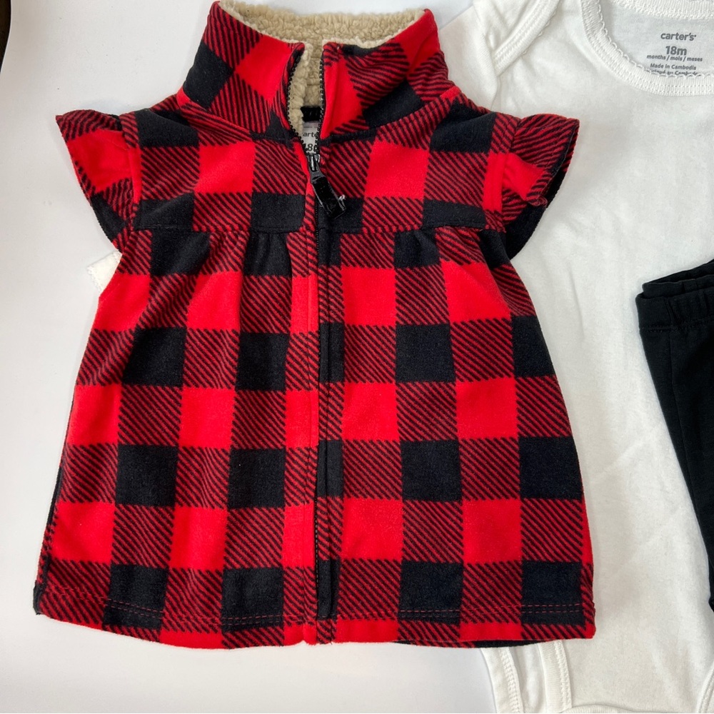 Carter's 3 Piece Set Vest/Bodysuit/Pants 18M NWT - Picture 3 of 9